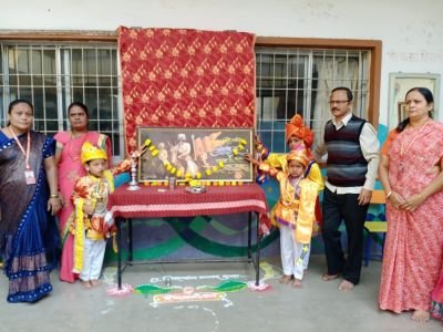 Shiv jayanti in Nav Krishna valley school Marathi medium 