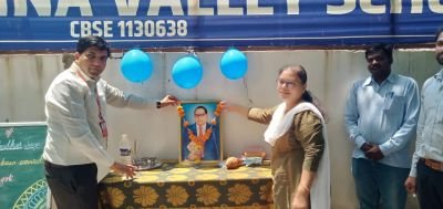 Ambedkar Jayanti  and drawing completion conducted on Nav krishna valley school CBSE 