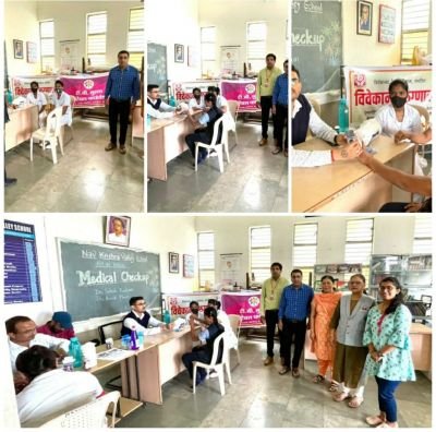 Vivekanand Vaidyak Pratishthan Vivekanand Hospital Bamnoli &  TB Lulla Charitable Foundation Sangli organised Anemia Camp at Nav Krishna Valley English Medium School on Friday 29th July 2022