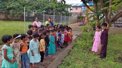 Celebrated Rakshabandhan with tiny toddlers in Nav Krishna valley school Abhyaas Kupwad.Children tied rakhi to tree ???????? and given message to save trees as trees plays crucial roles in our day to day life . Distributed sweets among children. Toddlers enjoyed a lot.