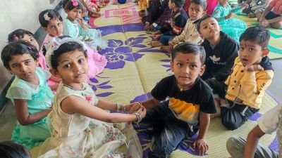 Celebrated Rakshabandhan with tiny toddlers in Nav Krishna valley school Abhyaas Kupwad.Children tied rakhi to tree ???????? and given message to save trees as trees plays crucial roles in our day to day life . Distributed sweets among children. Toddlers enjoyed a lot.