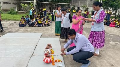 Janmashtami celebration in Nav Krishna Valley School cbse