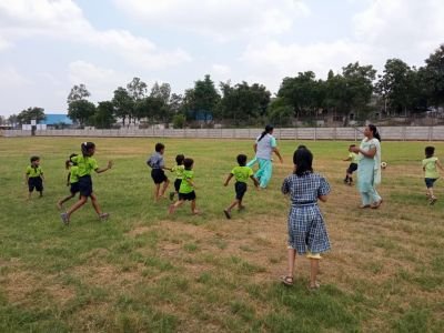 Nkvs mahisal school students visited to nkvs kupwad football court