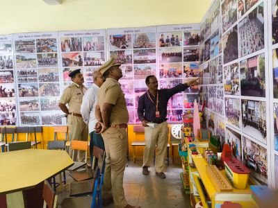 MIDC New Police PSI Visited to Nav Krishna Valley school Marathi medium