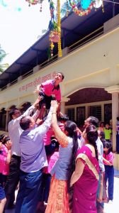 NKVSVN and MH students celebration of Dahi handi in school