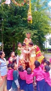 NKVSVN and MH students celebration of Dahi handi in school