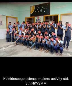 Nav krishna valley school marathi medium condcuted the activity kaleidoscope science makers in class 8th