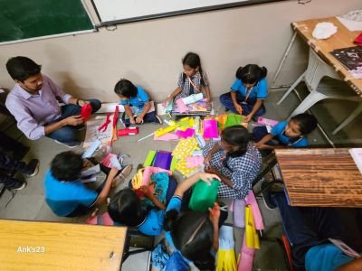 Nav Krishna Valley school cbse Diya Making in school